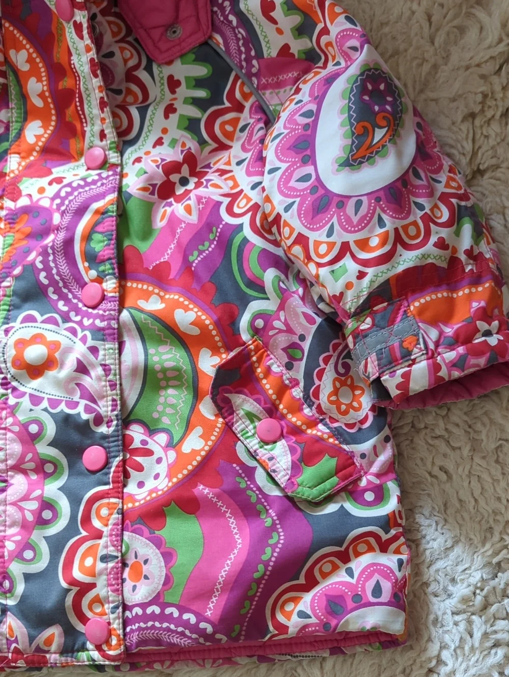 Hanna Andersson Bright Paisley Winter Coat, Size 3T